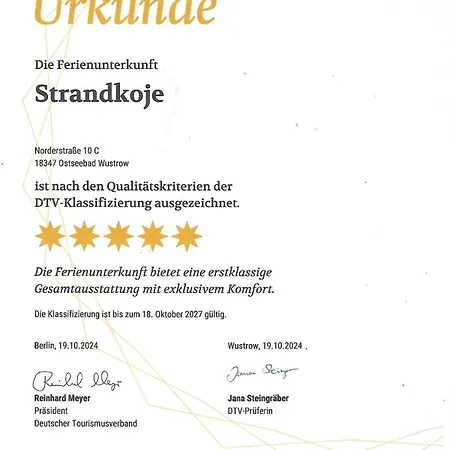 Prázdninový dům Haus Strandkoje Dtv 5 Sterne Fahrraeder Und Sauna *